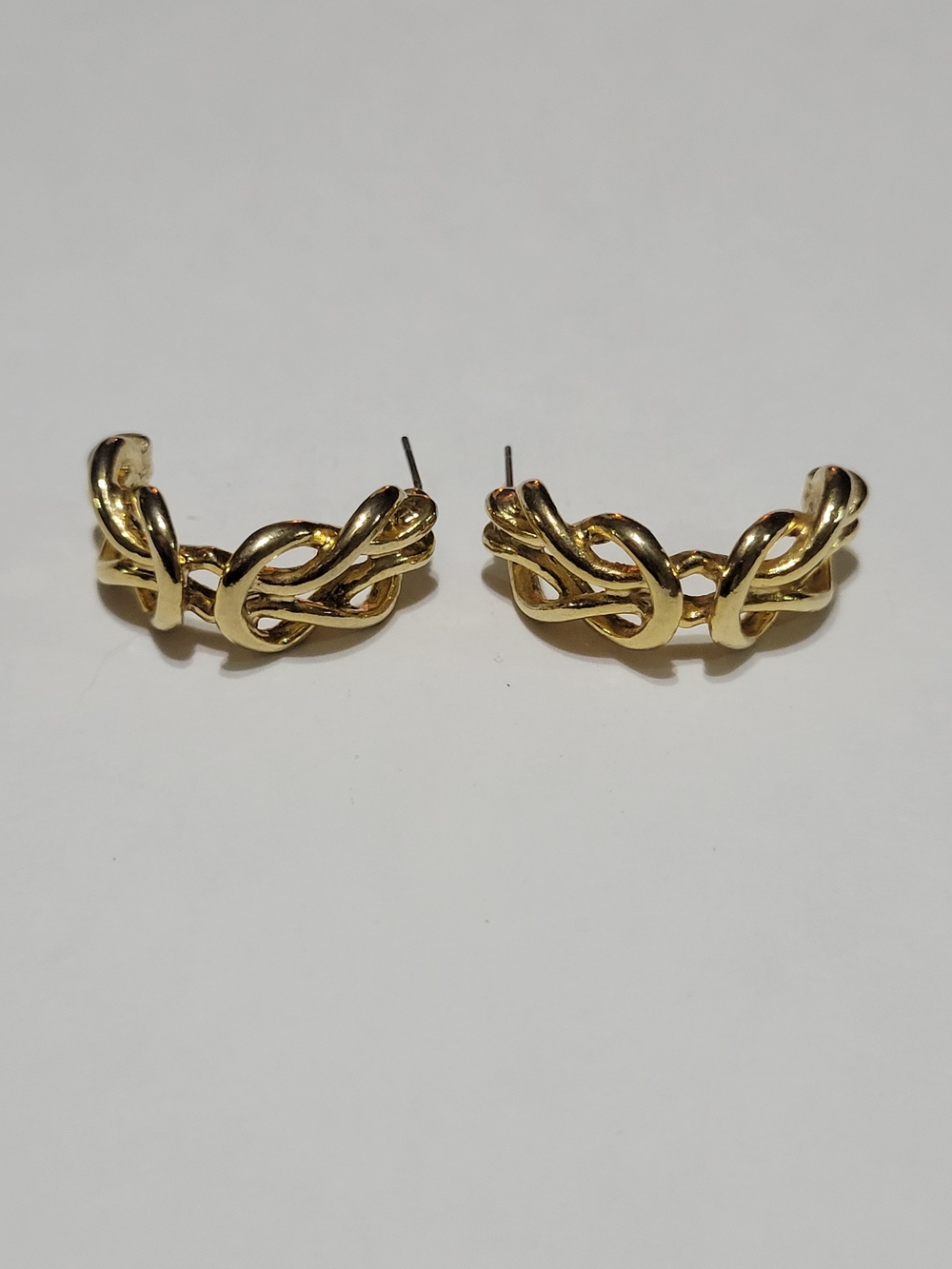 Gold Tone Twisted Knot Hoop Earrings - Women Jewelry